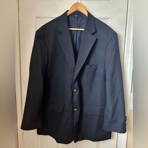 GS Perfect Fit Blazer Sport Coat Men's Size 46R Navy Blue Two Button